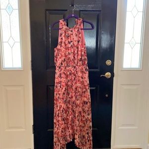 White House Black Market orange midi dress.
